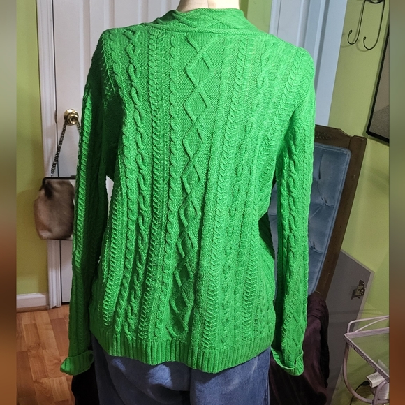 Green Chaps Cable Knit Sweater - Picture 4 of 5